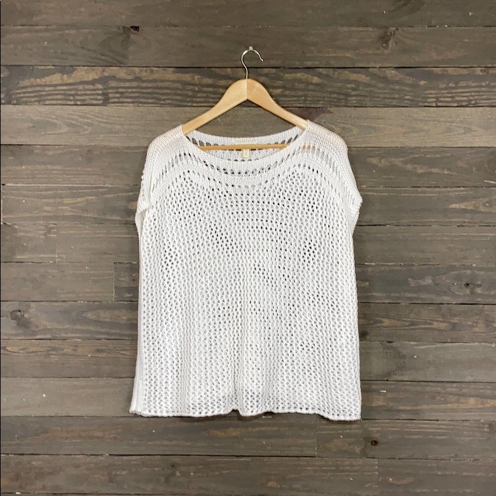 Eileen Fisher Organic Cotton Crochet Top Size S/M